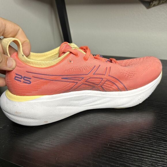 Asics Gel Nimbus 25 Women’s Size 9 Pink Running Shoes Sneakers - Picture 9 of 14